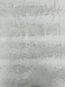 Snake Skin Spandex Fabric - Silver - Matte Snake Print Stretch Costume, Legging Fabric By Yard