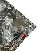 Round Large Sequins - Silver - Paillette Large Round Sequins Design Fabric By Yard