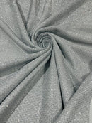 Diamond Shimmer Glitter Fabric - Silver - Sparkle Stretch Luxury Shiny Fabric By Yard