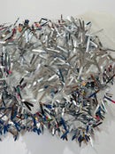 Sword Large Shiny Sequins - Silver - Hanging Iridescent Sequins On Lace Fabric By Yard