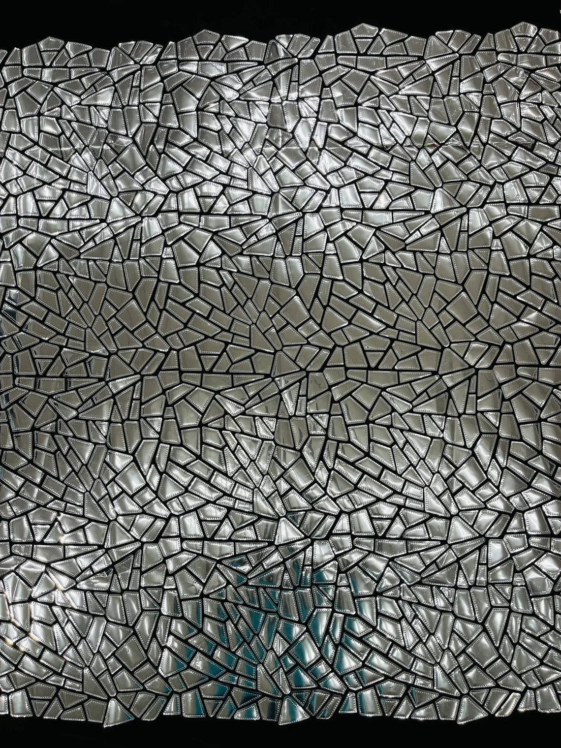 Mirror Sequins Velvet Fabric - Silver - Large Shiny Mirror Cut Sequins By Yard