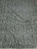 Zebra Stripe Glitter Fabric - Silver - Glitter Design Zebra Lines on Lace Fabric By Yard