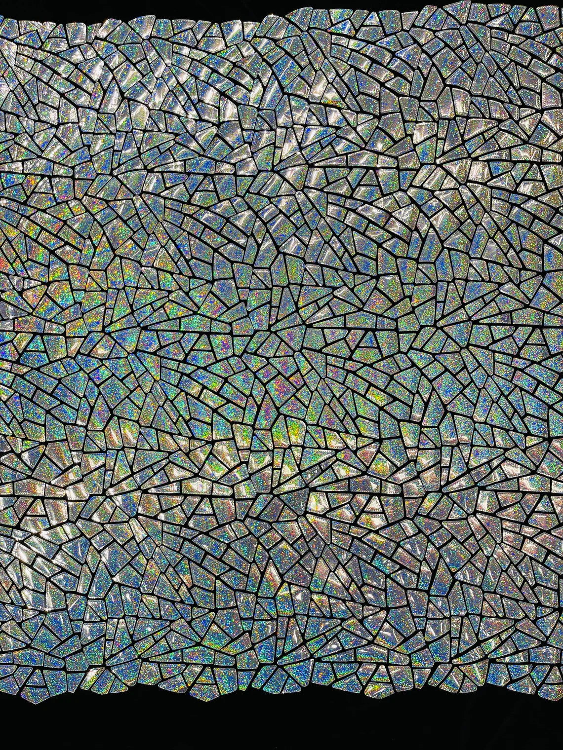 Mirror Sequins Velvet Fabric - Holographic Silver - Large Shiny Mirror Cut Sequins By Yard