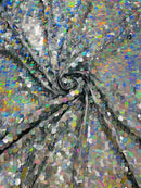 Round Large Sequins - Silver Iridescent - Paillette Large Round Sequins Design Fabric By Yard