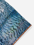 Tiger Design Spandex Fabric - Silver on Black - 58/60" Animal Print Mystique 4 Way Stretch Fabric By Yard