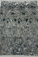 Orchid Design Sequins - Silver on White - 4 Way Stretch Full Sequins Floral Design Mesh Fabric By Yard