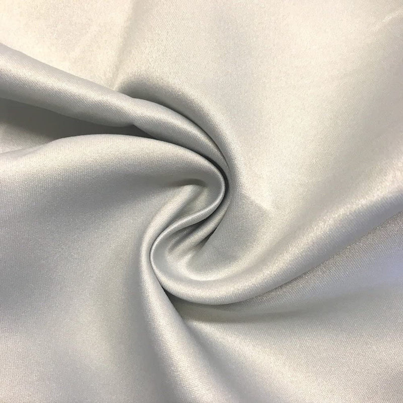 58/59" Satin Fabric Matte L'Amour - Silver - (Peau de Soie) Duchess Dress Satin Fabric By The Yard