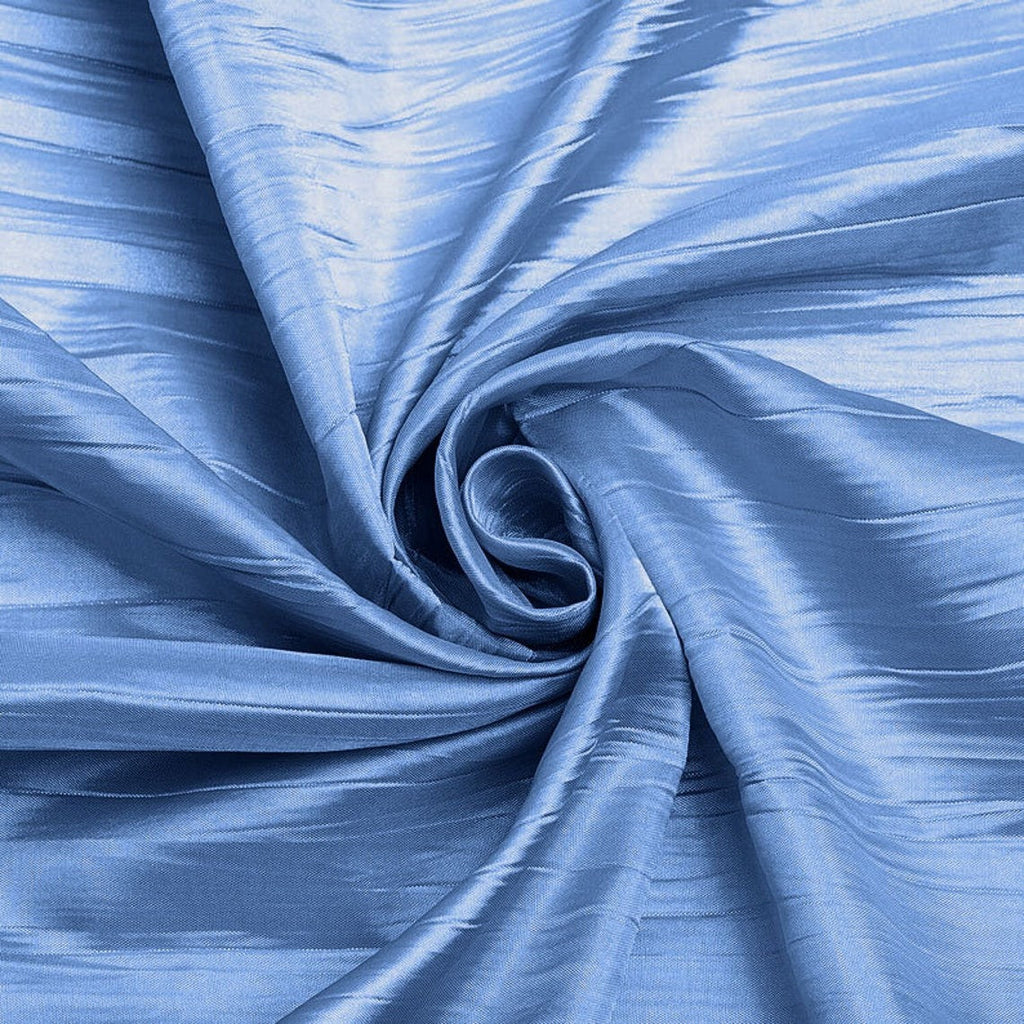 54" Crushed Taffeta Fabric - Sky Blue - Crushed Taffeta Creased Fabric Sold by The Yard