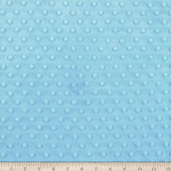Minky Dimple Dot Fabric - Sky Blue - Soft Cuddle Minky Dot Fabric 58/59" by the Yard