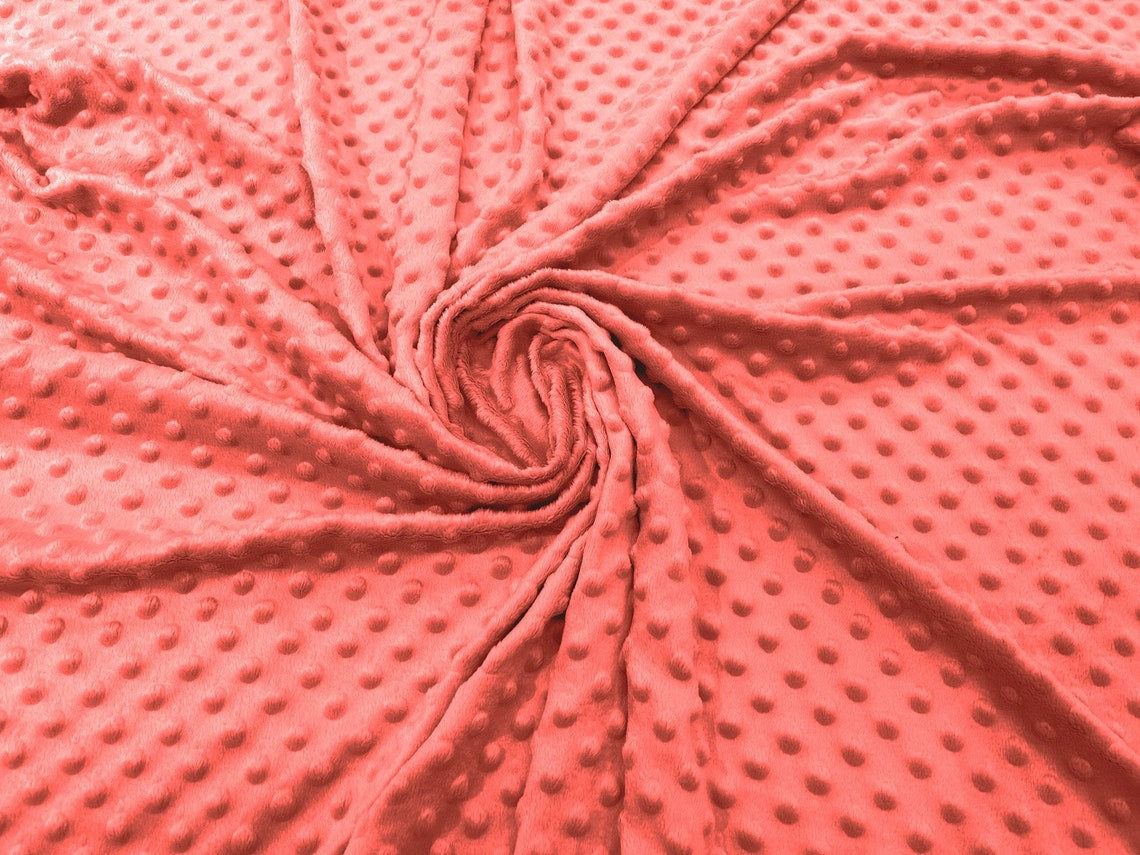 60" Minky Fur 3.mm Pile Fabric - Soft Blanket Minky Dot Fabric by the Yard (Pick Color)