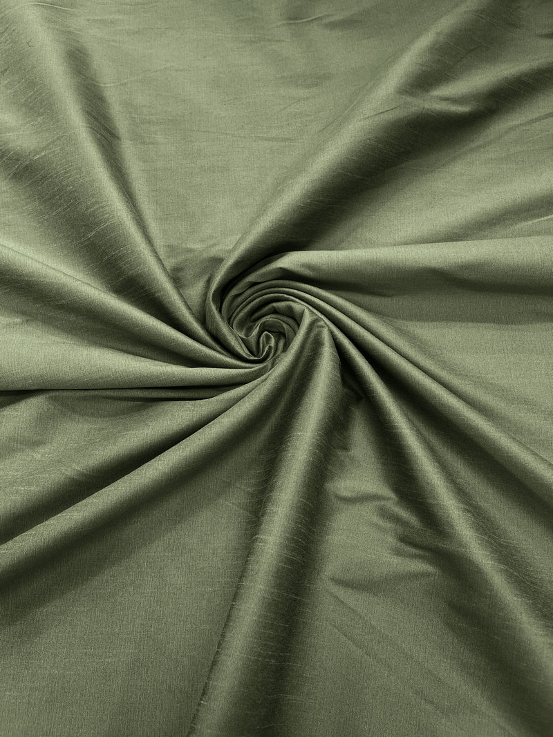 DARK OLIVE GREEN Solid 100% Polyester Mystique Satin Fabric (60 in.) Sold  By The Yard