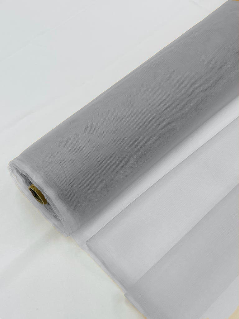 Illusion Mesh Sheer Fabric - Silver - 60" Wide Illusion Mesh Fabric Sold By The Yard