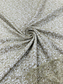 Cast Net Sequins Fabric - Taupe - Embroidery Fish Net Design Sequins Lace Fabric By Yard