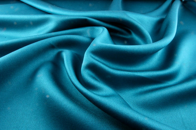 58/59" Satin Fabric Matte L'Amour - Teal - (Peau de Soie) Duchess Dress Satin Fabric By The Yard