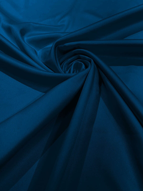58/59" Satin Stretch Fabric Matte L'Amour - Teal - Stretch Matte Satin Fabric Sold By Yard