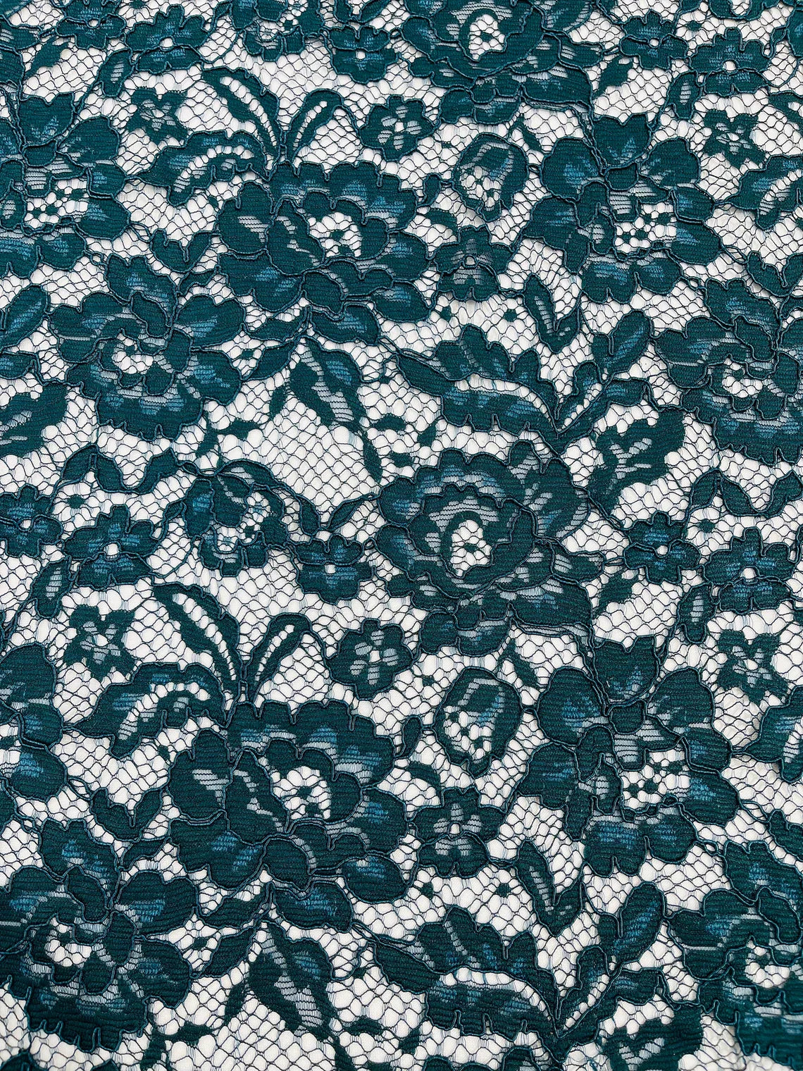 Corded Lace Fabric - Teal - Embroidered Flower Design Lace Fabric Sold METATRONFABRICSINC Corded Lace Fabric - Teal - Embroidered Flower Design Lace Fabric Sold METATRONFABRICSINC