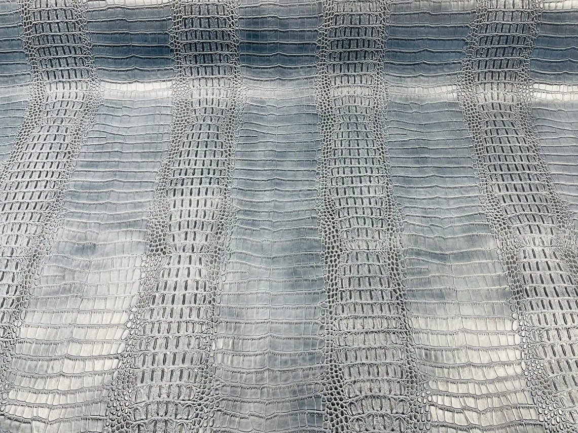 Crocodile Faux Leather Vinyl - 3D Scales Vinyl Crocodile Fabric - Different Colors - Sold By Yard