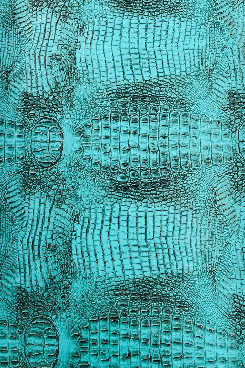 Alligator Faux Leather Vinyl - Tiffany - Fabric 3D Scales Design Vinyl Alligator By Yard