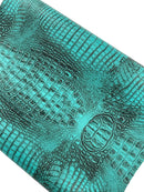 Alligator Faux Leather Vinyl - Tiffany - Fabric 3D Scales Design Vinyl Alligator By Yard