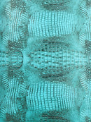 Alligator Faux Leather Vinyl - Tiffany - Fabric 3D Scales Design Vinyl Alligator By Yard