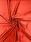 60" Heavy Shiny Satin Fabric - Tomato Red - Stretch Shiny Satin Fabric Sold By Yard