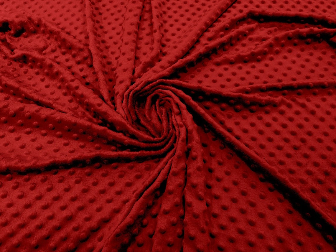 60" Minky Fur 3.mm Pile Fabric - Soft Blanket Minky Dot Fabric by the Yard (Pick Color)