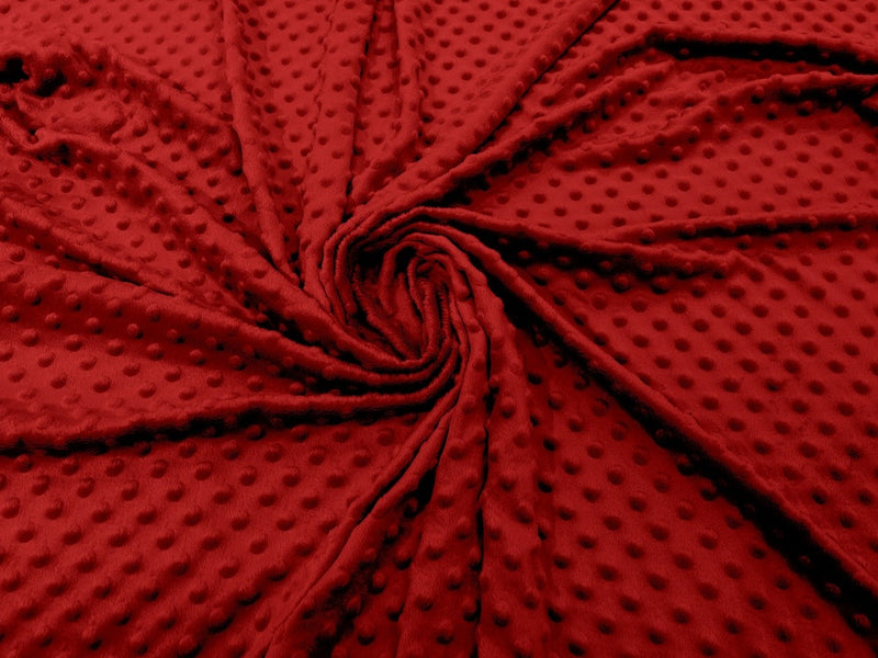 60" Minky Fur 3.mm Pile Fabric - Soft Blanket Minky Dot Fabric by the Yard (Pick Color)
