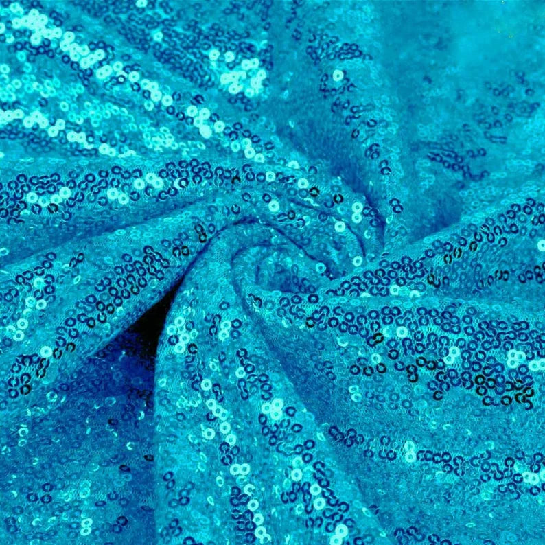 Mini Glitz Sequins - Shiny Sequins Embroidered on Mesh Fabric - Pick Color - 30 Yard Roll