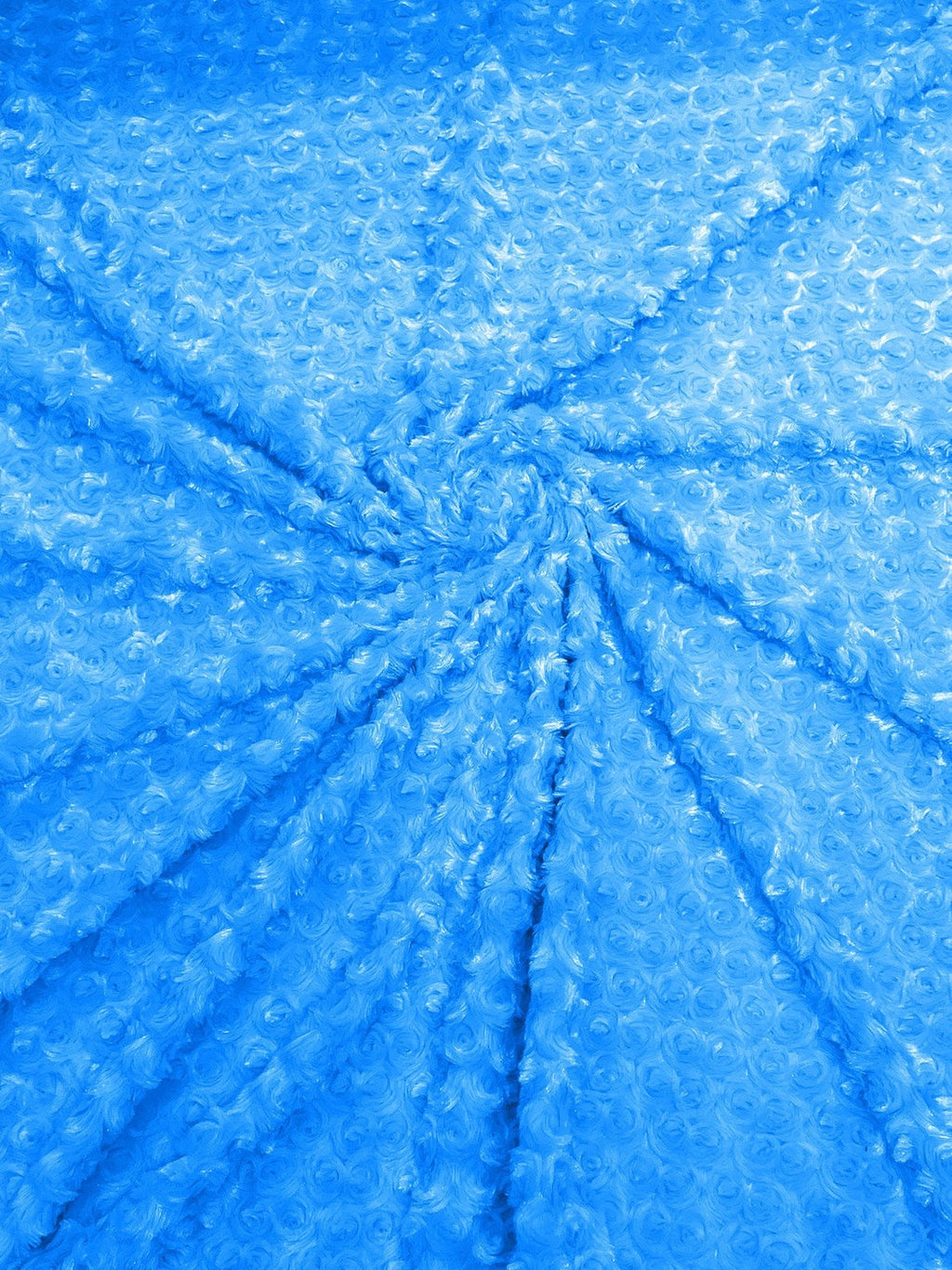 58" Minky Swirl Rose Fabric - Turquoise - Soft Rosebud Plush Fur Fabric Sold By The Yard