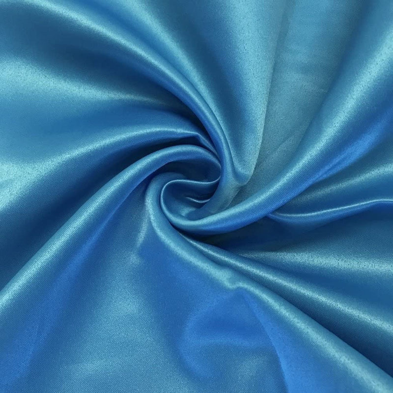58/59" Satin Fabric Matte L'Amour - Turquoise - (Peau de Soie) Duchess Dress Satin Fabric By The Yard