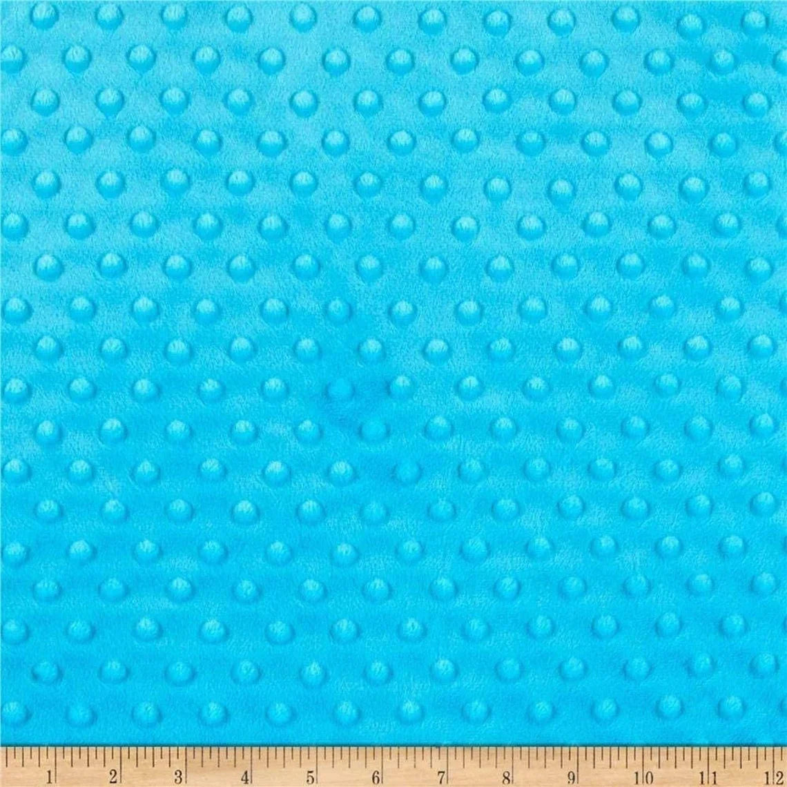 Minky Dimple Dot Fabric - Turquoise - Soft Cuddle Minky Dot Fabric 58/59" by the Yard