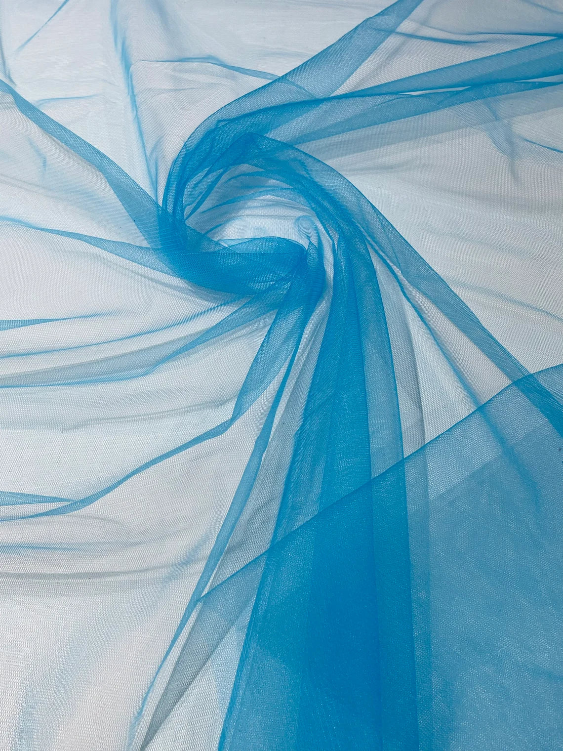 Illusion Mesh Sheer Fabric - Turquoise - 60" Wide Illusion Mesh Fabric Sold By The Yard