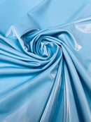 Latex Shiny Vinyl - Turquoise - 4 Way Stretch Milliskin Vinyl Spandex Latex Fabric Sold by Yard