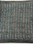 Geometric Stretch Sequin - Fancy Gem Jewel Design on Mesh Pick Color - 25 Yard Roll
