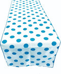 12" Polka Dot Table Runner - Turquoise on White - High Quality Polyester Poplin Fabric Table Runners (Pick Size)