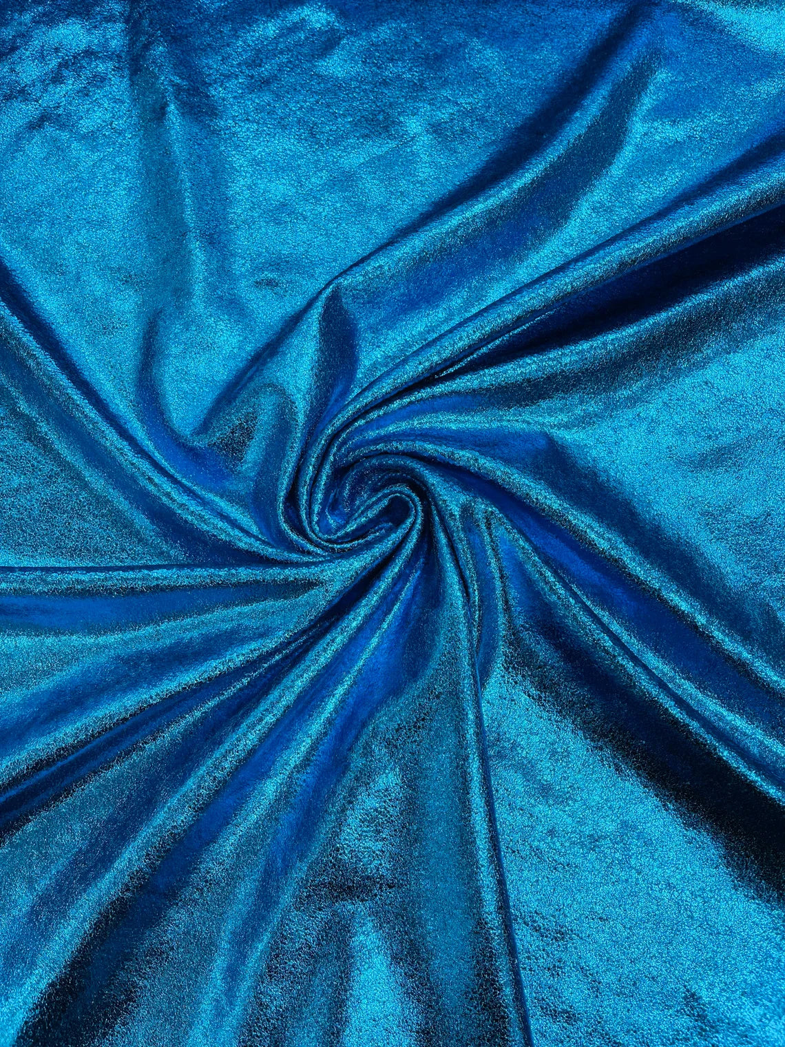 Foiled Stretch Velvet - Turquoise - 4 Way Stretch Velvet Foil Fabric - 60'' Wide Sold By The Yard