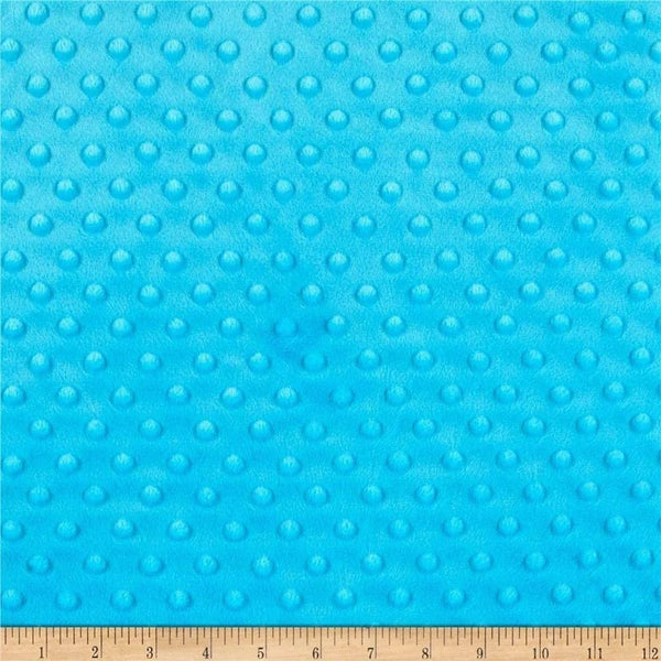 Minky Dimple Dot Fabric - Turquoise - Soft Cuddle Minky Dot Fabric 58/59" by the Yard