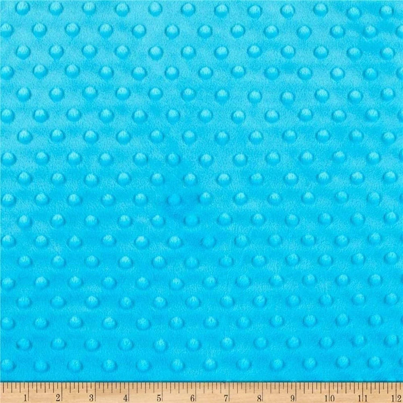 Minky Dimple Dot Fabric - Turquoise - Soft Cuddle Minky Dot Fabric 58/59" by the Yard