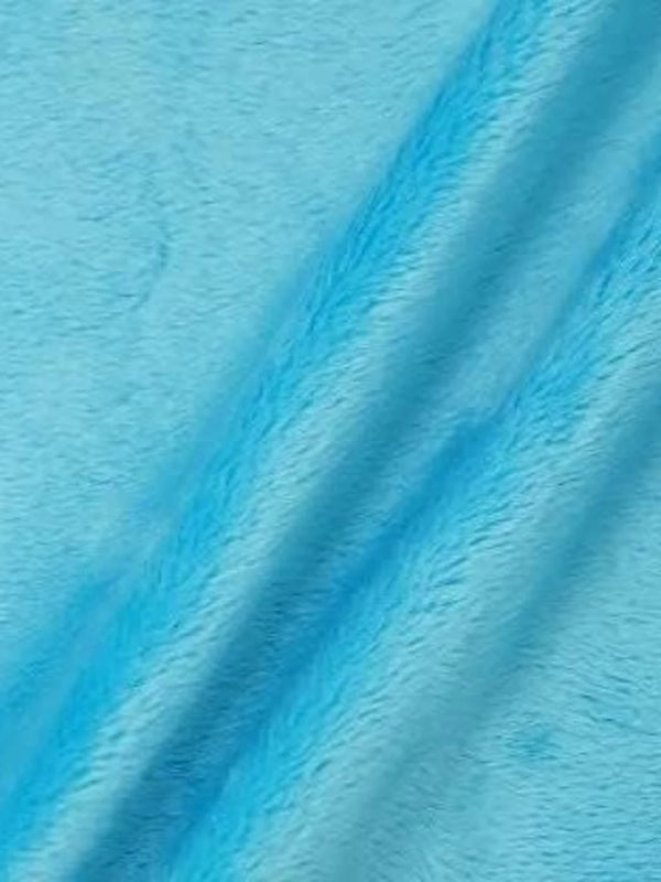 Minky Fur 3.mm Pile Fabric - Turquoise - 60" Soft Blanket Minky Fabric by the Yard