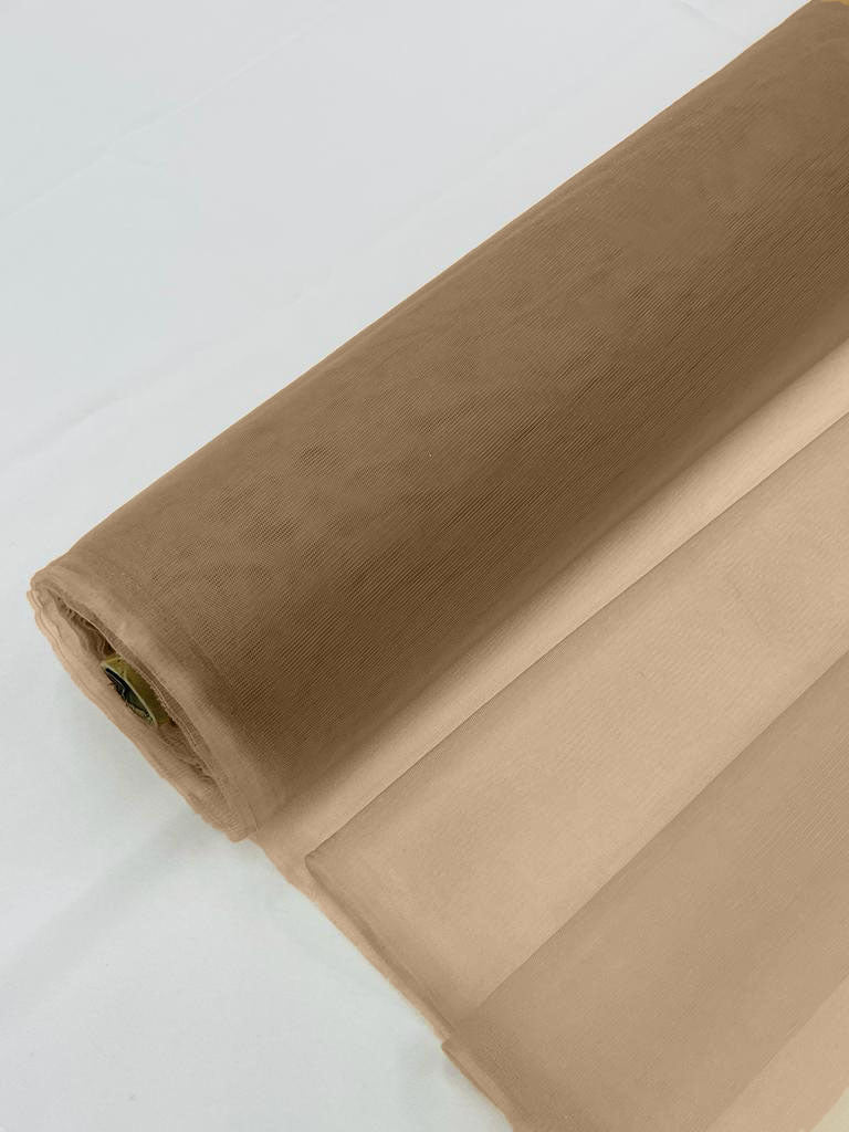 Illusion Mesh Sheer Fabric - Taupe - 60