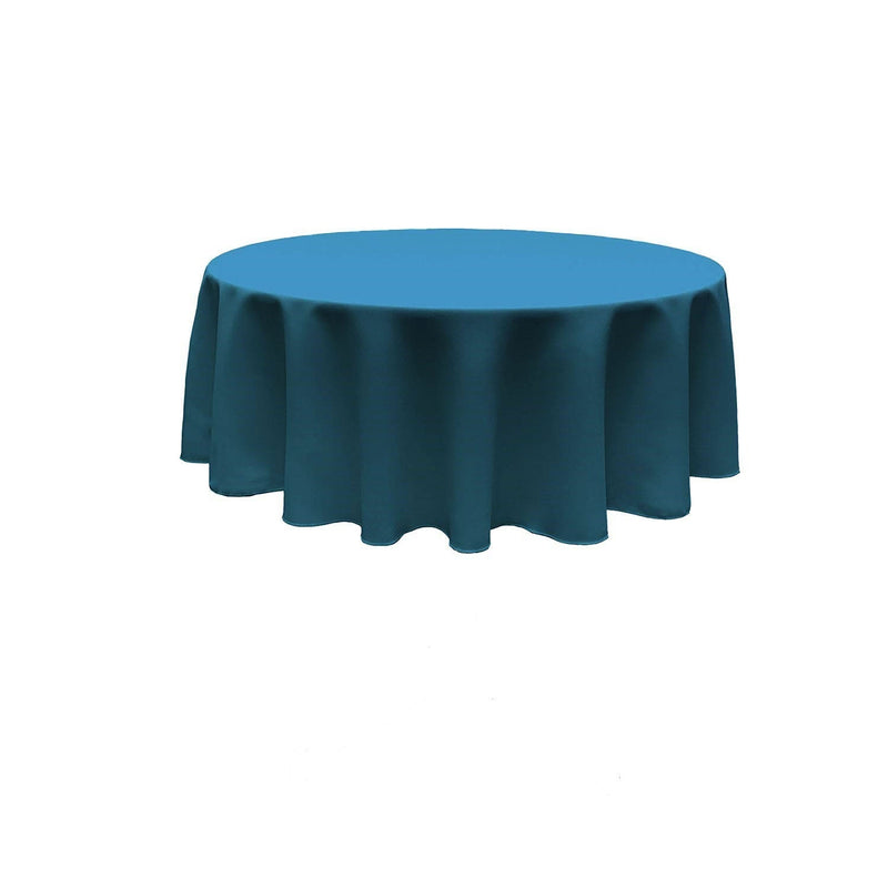 96" Round Tablecloth - Solid Polyester Round Full Table Cover Available in Different Colors