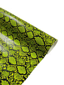 Snake Python Faux Leather Vinyl - Vernon Green - 3D Snake Print Design Embossed Vinyl By Yard
