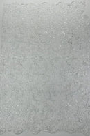 Metallic Sequins Design - White / Clear - Embroidered Metallic Thread Leaf Pattern Sequins Fabric By Yard