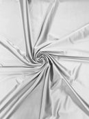 60" Heavy Shiny Satin Fabric - White - Stretch Shiny Satin Fabric Sold By Yard