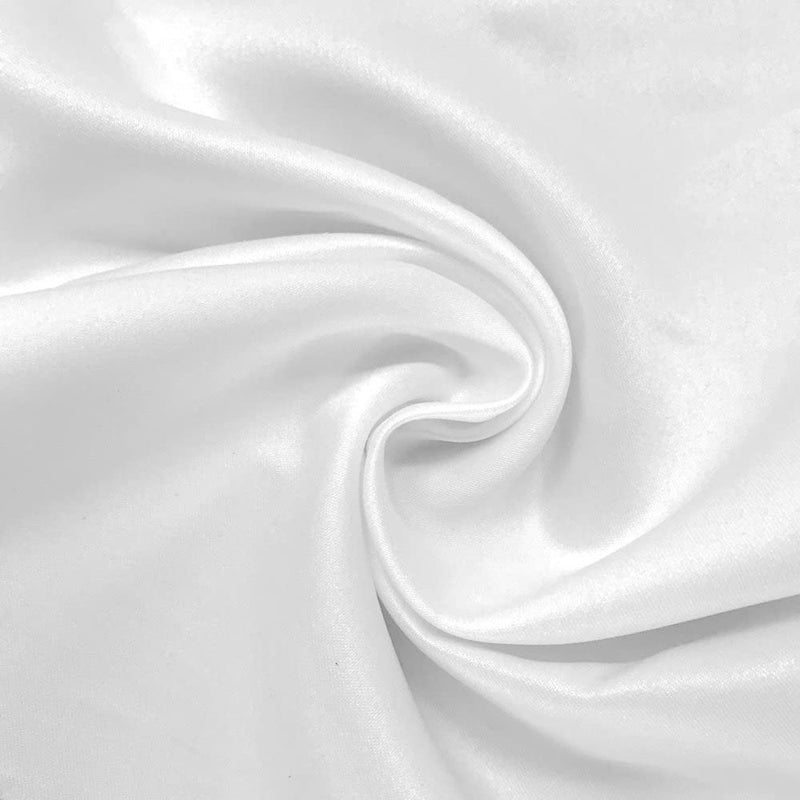 58/59" Satin Fabric Matte L'Amour - White - (Peau de Soie) Duchess Dress Satin Fabric By The Yard