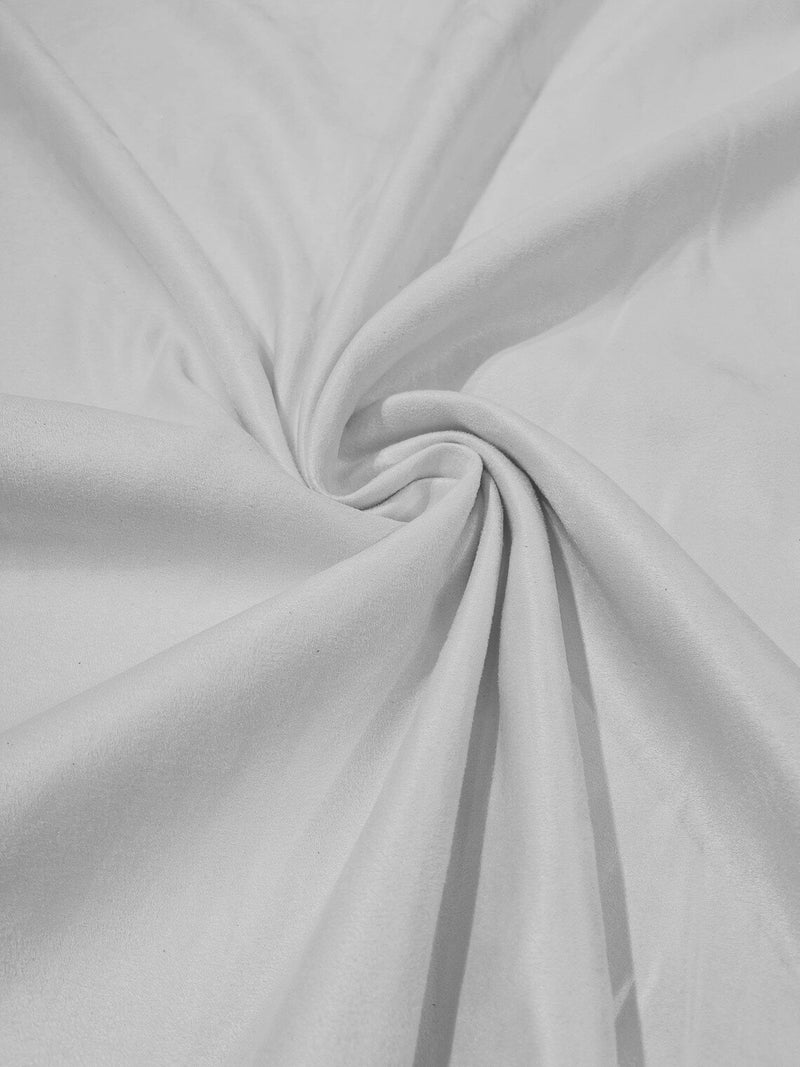 Faux Suede Fabric - White - 58" Polyester Micro Suede Fabric for Upholstery / Tablecloth/ Costume By Yard