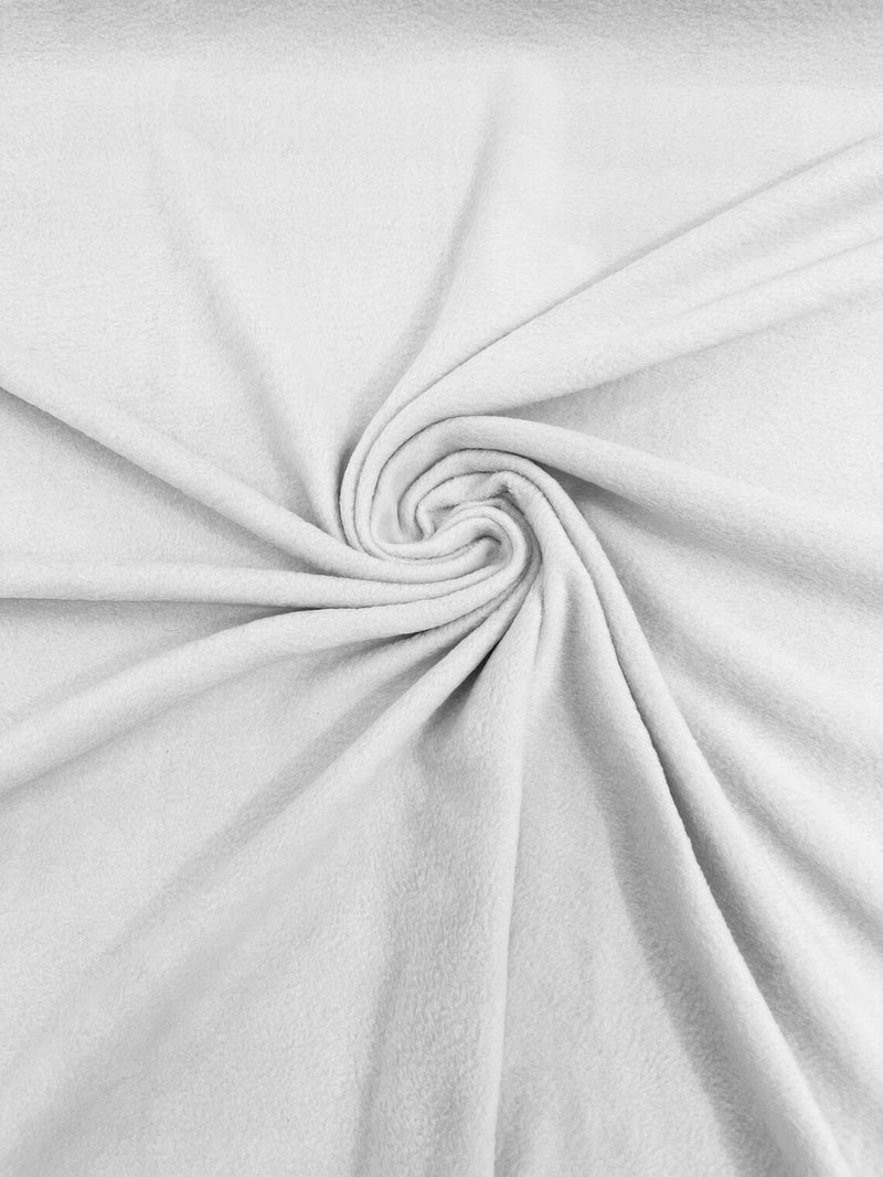 58" Soft Solid Polar Fleece Fabric - White - Anti-Pill Soft Polar Fleece Fabric Sold by Yard
