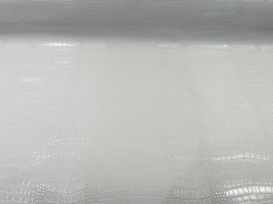 Crocodile Faux Leather Vinyl - 3D Scales Vinyl Crocodile Fabric - Different Colors - Sold By Yard