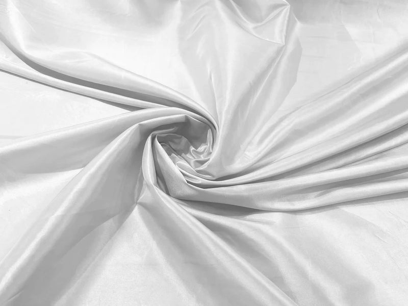 58" Solid Taffeta Fabric  - White - Solid Taffeta Fabric for Fashion / Crafts Sold by Yard