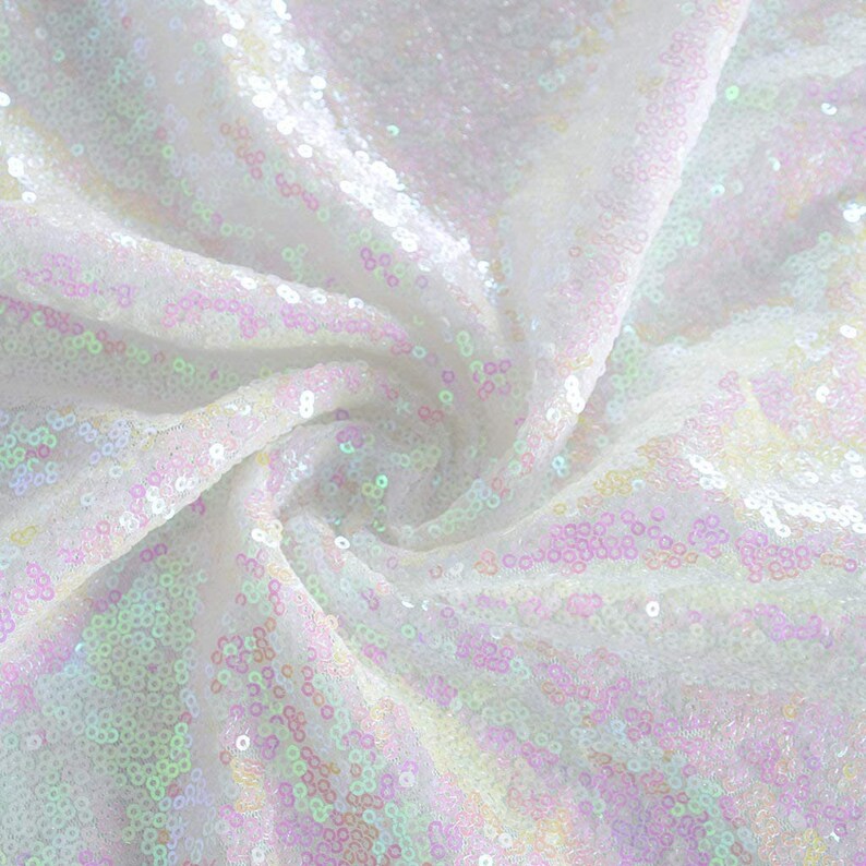 Mini Glitz Sequins - Shiny Sequins Embroidered on Mesh Fabric - Pick Color - 30 Yard Roll